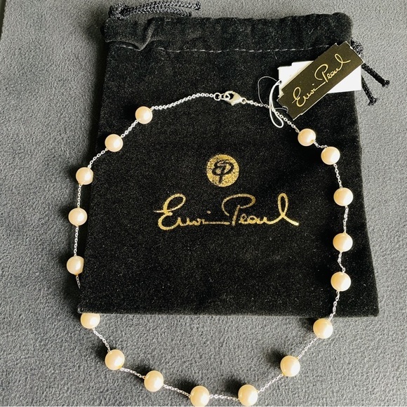 Vintage Erwin Pearl Sterling Silver Beaded Faux Pearl Necklace
